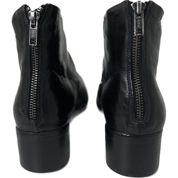 La Bottega di Lisa Black Leather Ankle Boots, back zip size EU 37 Made in Italy - Picture 5 of 8